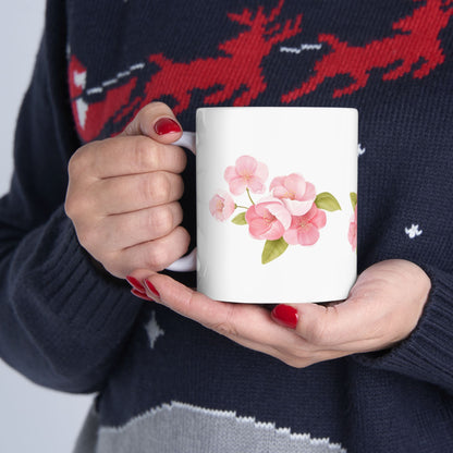 Taza de cerámica con diseño floral