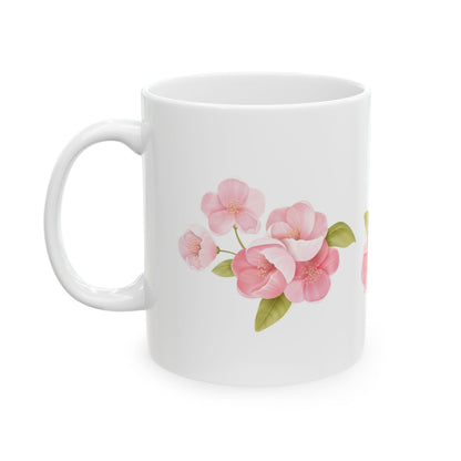 Taza de cerámica con diseño floral