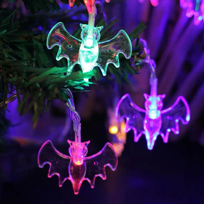 Halloween Led String Lights Pumpkin Skull Hand Bat Maple Leaves Garland Fairy Lighting Home Garden Halloween Party Decoration