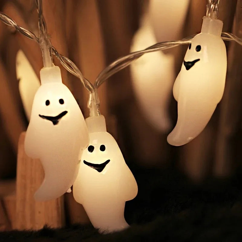 Halloween Led String Lights Pumpkin Skull Hand Bat Maple Leaves Garland Fairy Lighting Home Garden Halloween Party Decoration