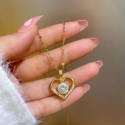 Golden Heart Pendant Necklace