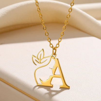 Beauty Flower Initial Necklace