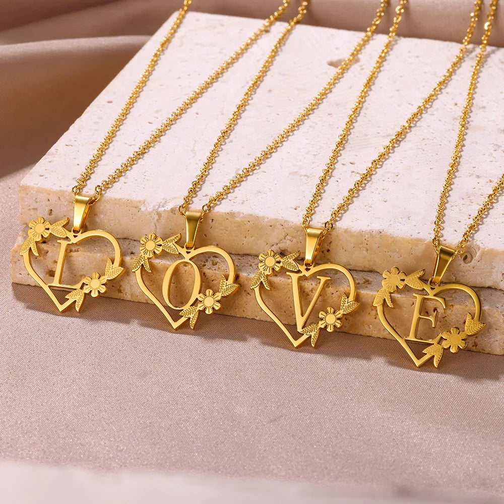 Colgante de corazón de acero inoxidable personalizado