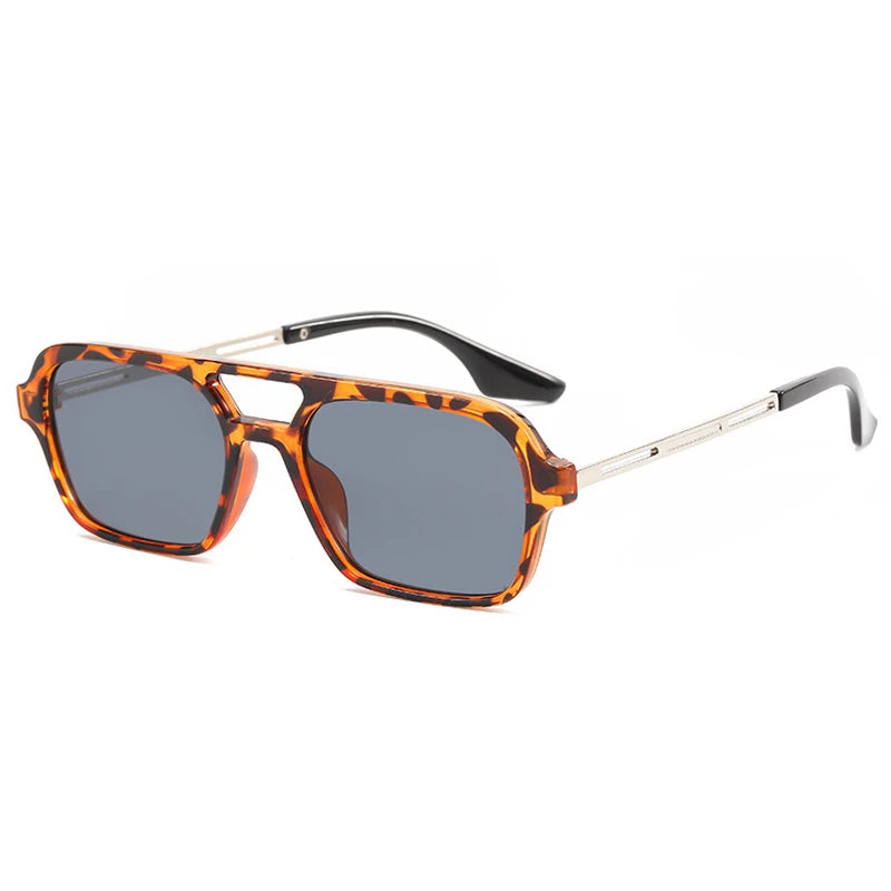 Leopard Luxe: Petite Square Sunglasses with Vintage Flair