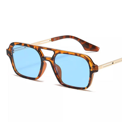 Leopard Luxe: Petite Square Sunglasses with Vintage Flair