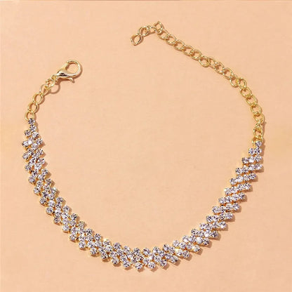 Dazzling Zirconia Silver Anklet Chain Jewelry